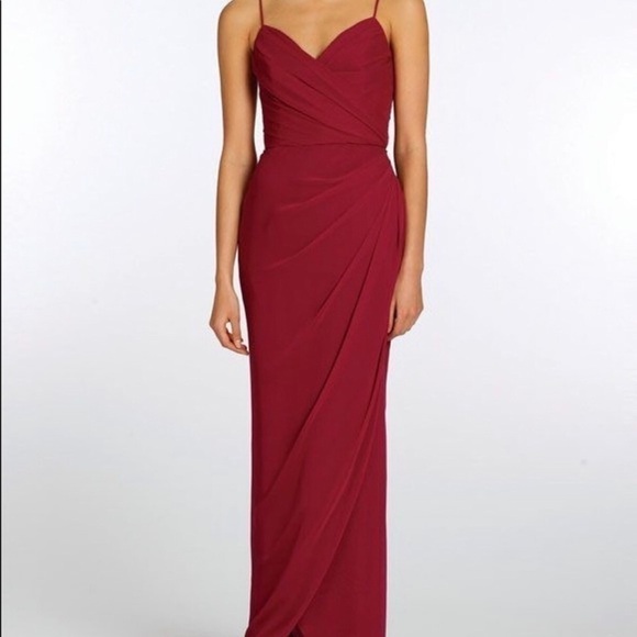 NOIR BY LAZARO Wine Bridesmaid Gown - Picture 4 of 11